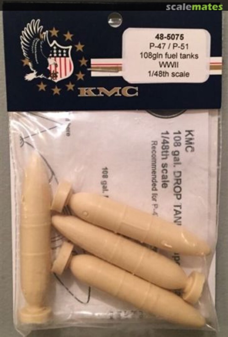 Boxart P-47 / P-51 108 Gallon Fuel Tanks 48-5075 KMC Boxart P-47 / P-51 108 Gallon Fuel Tanks 48-5075 KMC