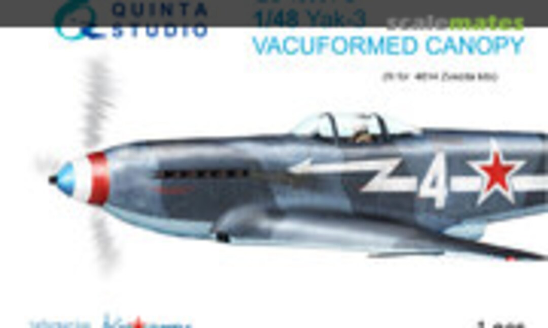 1:48 Yak-3 Vacuformed Canopy (Quinta Studio QC48001-S) QC48001-S