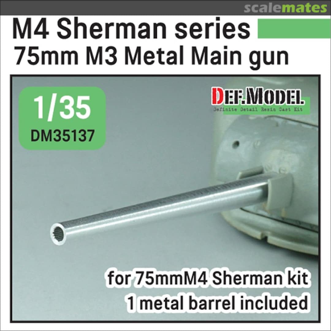 Boxart US M4 Sherman 75mm M3 Metal barrel set DM35137 Def.Model Boxart US M4 Sherman 75mm M3 Metal barrel set DM35137 Def.Model