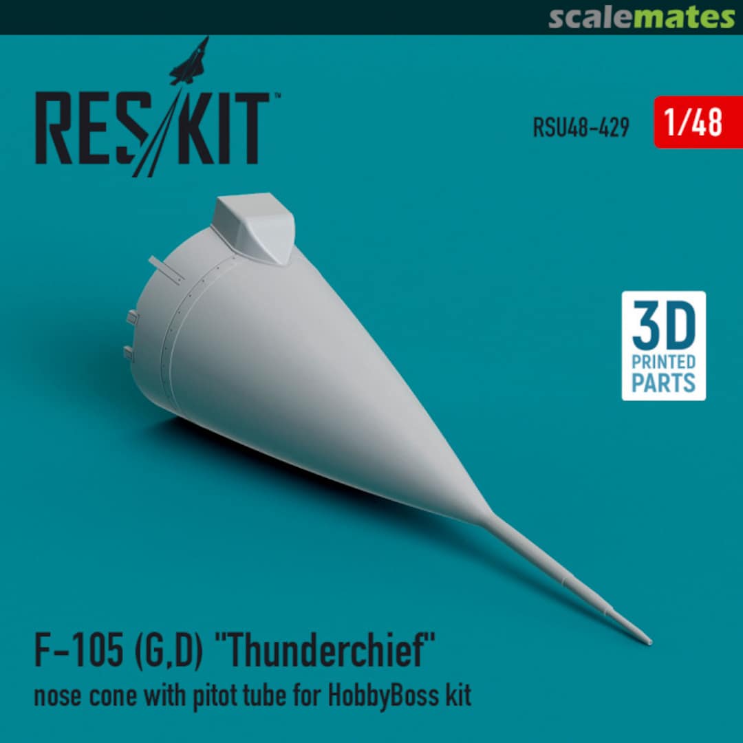 Boxart F-105 (G,D) Thunderchief nose cone with pitot tube (3D Printed) RSU48-0429 ResKit Boxart F-105 (G,D) Thunderchief nose cone with pitot tube (3D Printed) RSU48-0429 ResKit