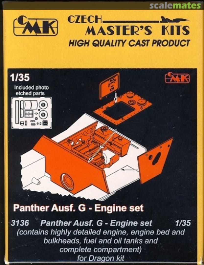 Boxart Panther Ausf.G – engine set 3136 CMK Boxart Panther Ausf.G – engine set 3136 CMK