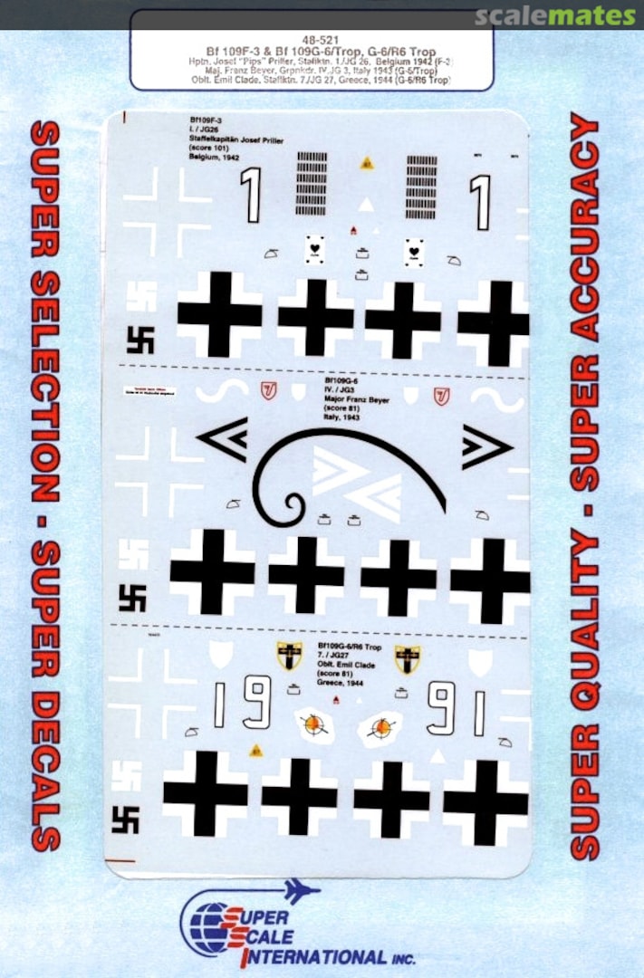 Boxart Bf 109F-3 & Bf 109G-6/Trop, G-6/R6 Trop 48-521 SuperScale International Boxart Bf 109F-3 & Bf 109G-6/Trop, G-6/R6 Trop 48-521 SuperScale International