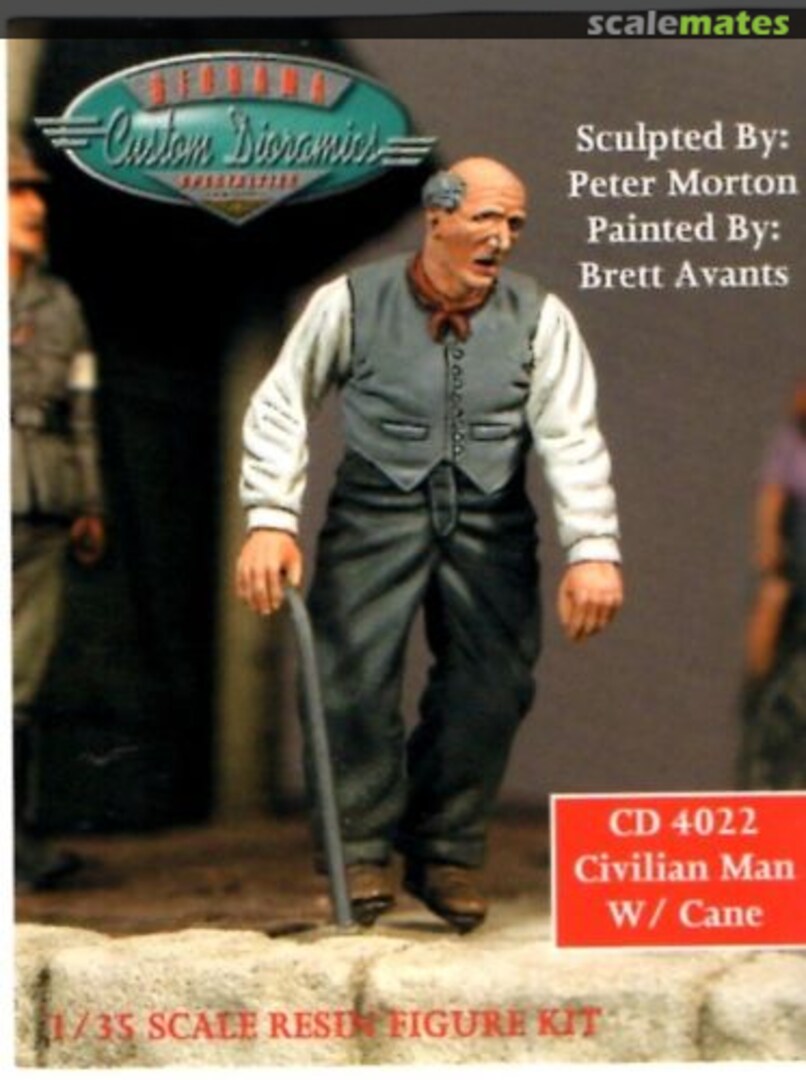 Boxart Civilian man with cane CD 4022 Custom Dioramics Boxart Civilian man with cane CD 4022 Custom Dioramics