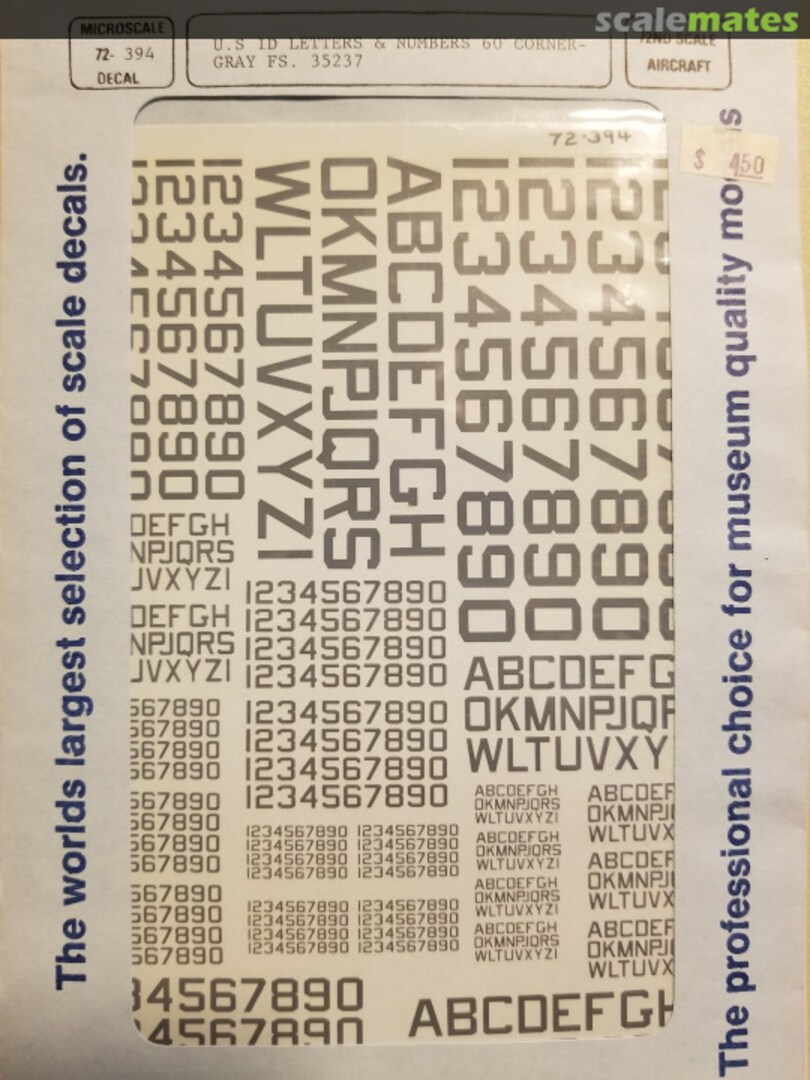 Boxart U.S. ID Letters & Numbers, 60º corner 72-394 Microscale Boxart U.S. ID Letters & Numbers, 60º corner 72-394 Microscale
