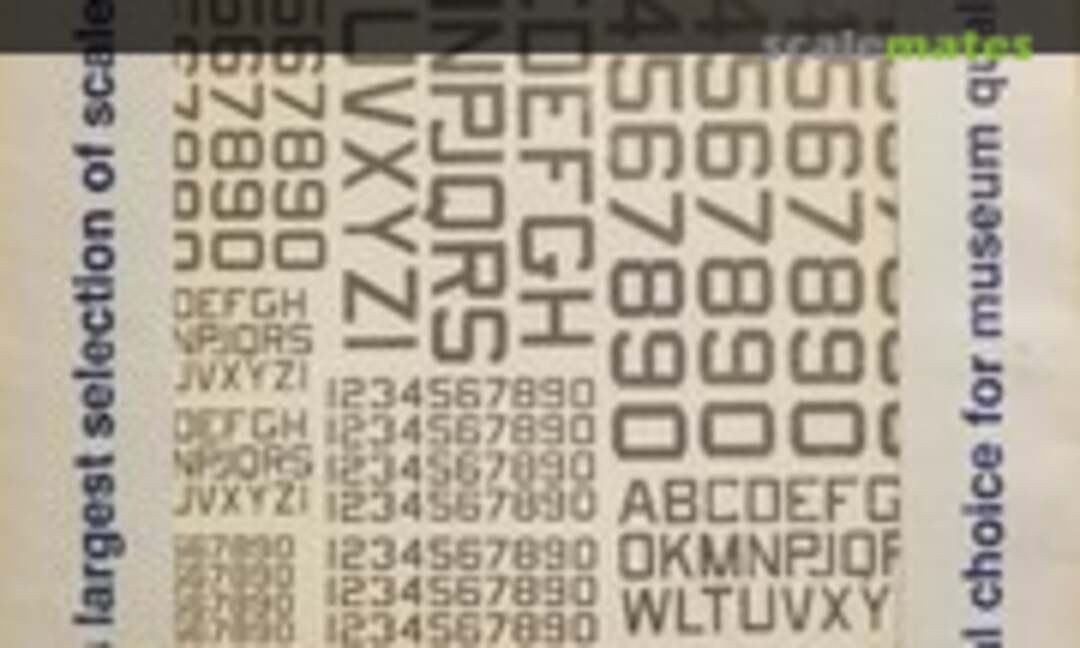 1:72 U.S. ID Letters & Numbers, 60º corner (Microscale 72-394) 72-394