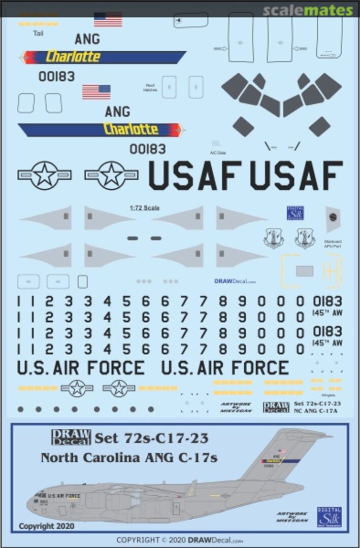 Boxart North Carolina ANG C-17s 72s-C17-23 Draw Decal Boxart North Carolina ANG C-17s 72s-C17-23 Draw Decal