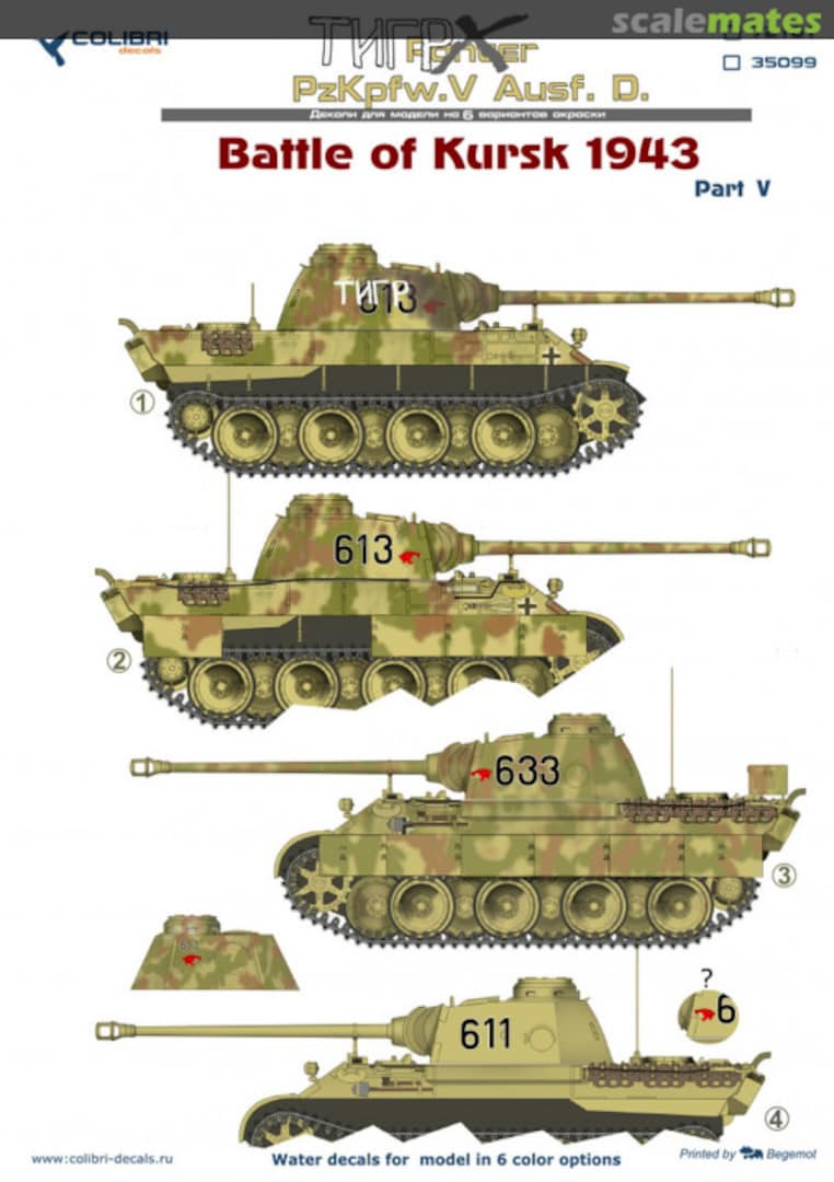 Boxart Pz.Kpfw.V Panter Ausf. D 35099 Colibri Decals Boxart Pz.Kpfw.V Panter Ausf. D 35099 Colibri Decals