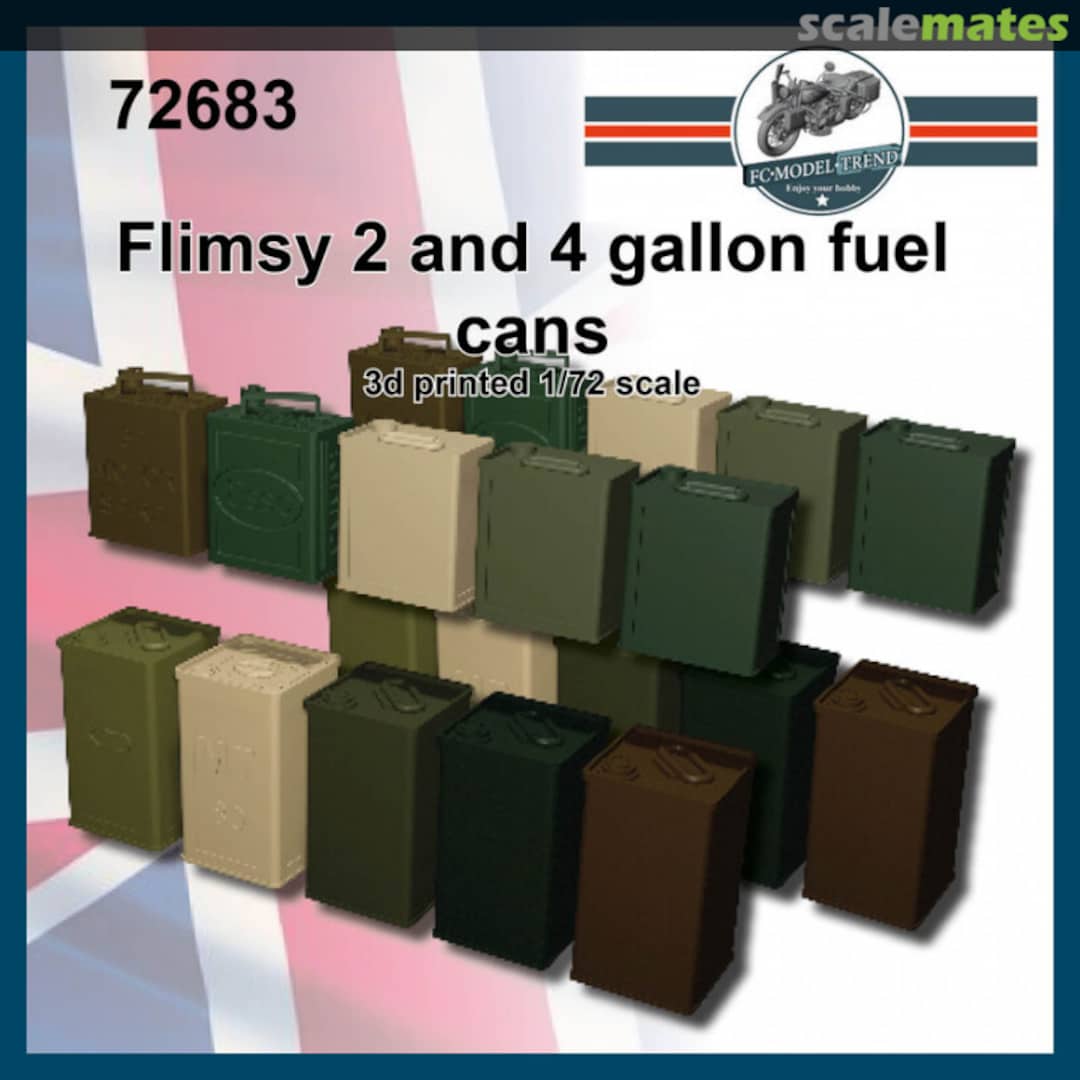 Boxart Flimsy - British WWII Fuel Containers (3D-Printed) 72683 FC Model Trend