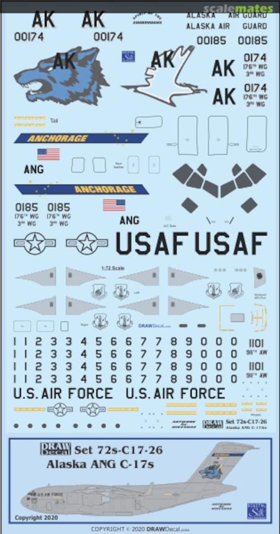 Boxart Alaska ANG C-17s 72s-C17-26 Draw Decal Boxart Alaska ANG C-17s 72s-C17-26 Draw Decal