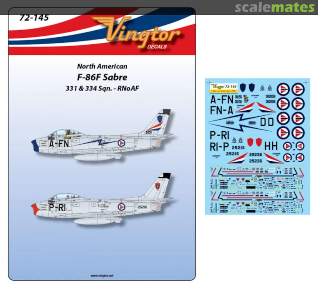 Boxart F-86F Sabre 72-145 Vingtor Decals Boxart F-86F Sabre 72-145 Vingtor Decals