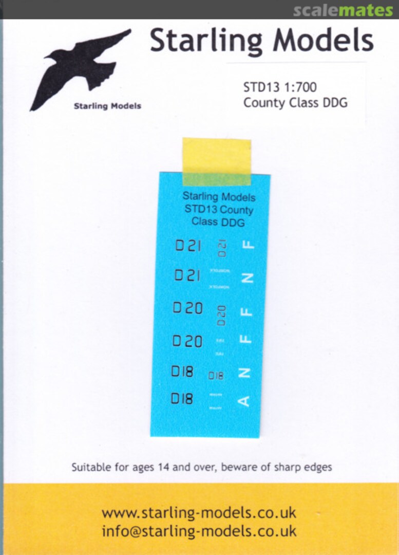 Boxart County Class DDG STD13 Starling Models