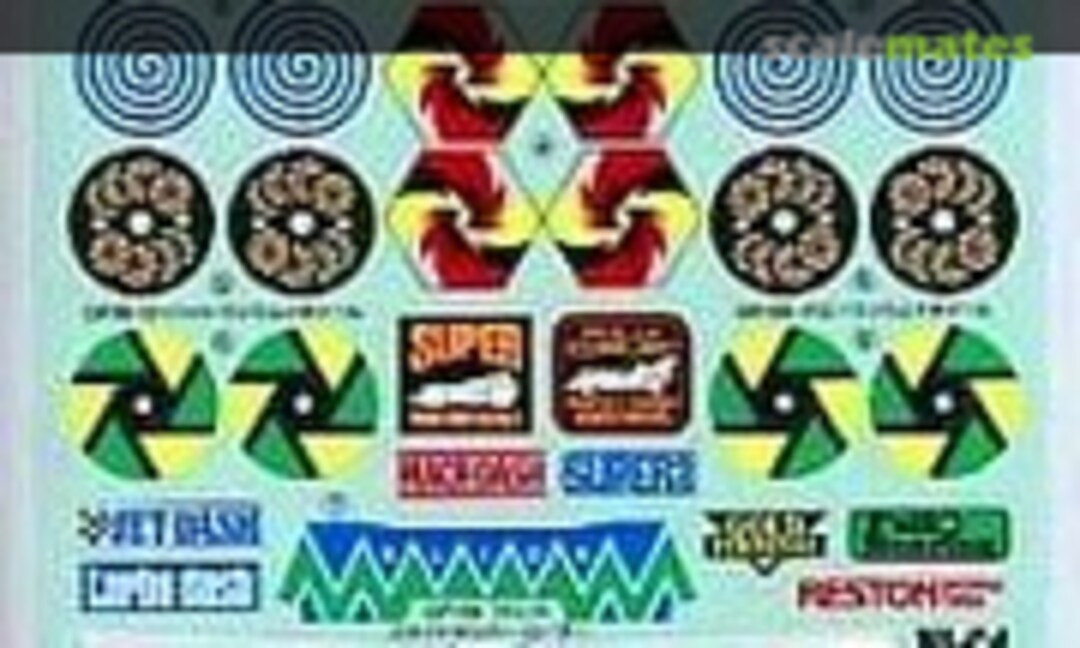 1:32 Mini 4WD Tune-Up Parts Dress-Up Sticker Set A (Tamiya 15173)