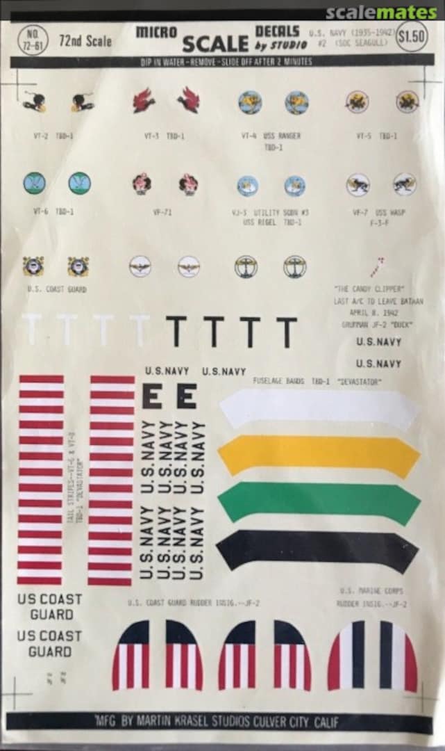 Boxart US Navy (1935-42) TBD-1 Devastator 72-61 Microscale Boxart US Navy (1935-42) TBD-1 Devastator 72-61 Microscale