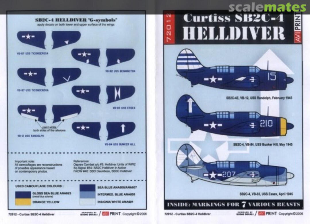 Boxart Curtiss SB2C-4 Helldiver 72012 AVI Print