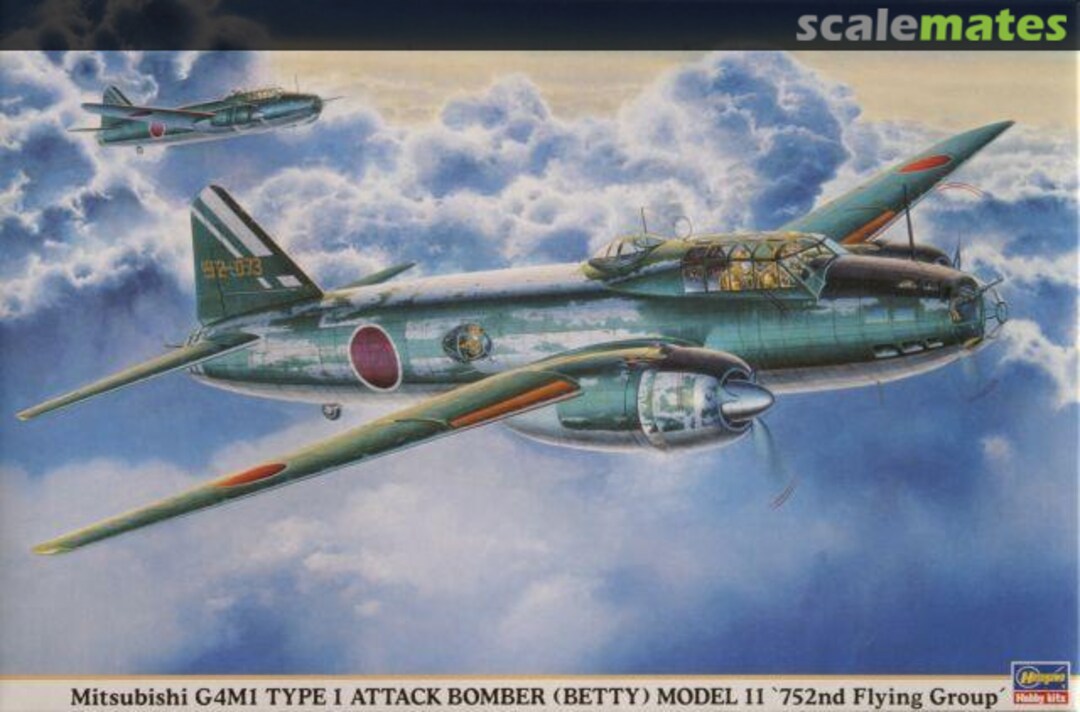 Boxart Mitsubishi G4M1 Type 1 Attack Bomber (Betty) Model 11 '752nd Flying Group' 00736 Hasegawa Boxart Mitsubishi G4M1 Type 1 Attack Bomber (Betty) Model 11 '752nd Flying Group' 00736 Hasegawa