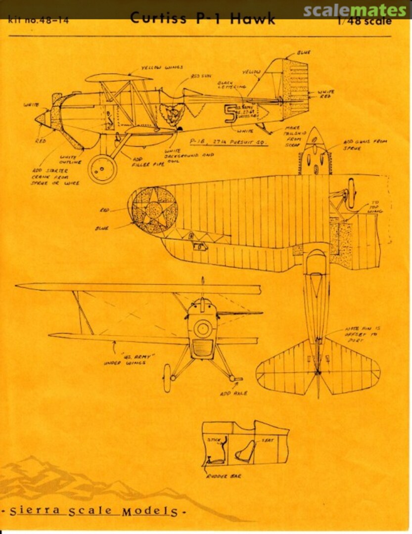 Boxart Curtiss P-1 Hawk 48-14 Sierra Scale Models