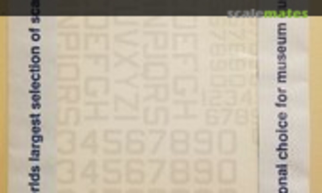 1:72 U.S. ID Letters & Numbers, 60 deg (Microscale 72-400) 72-400