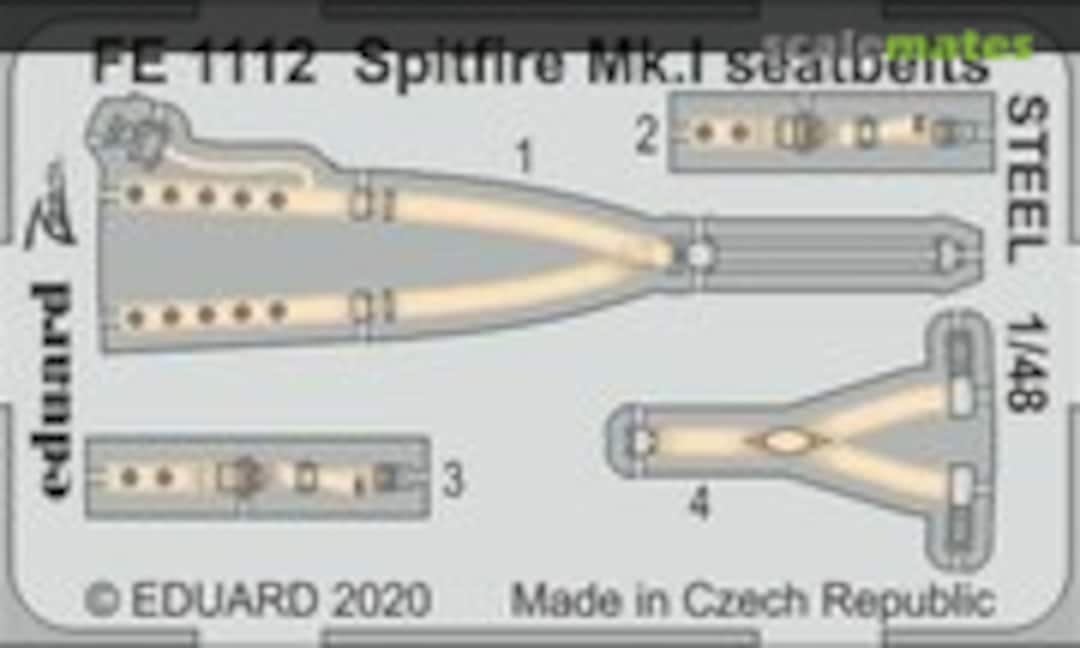 1:48 Spitfire Mk.I seatbelts, steel (Eduard FE1112)