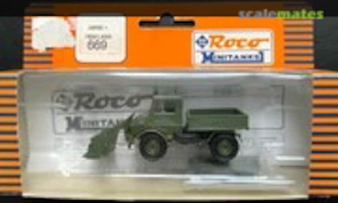 1:87 Unimog + Frontloader (Roco Minitanks 669)