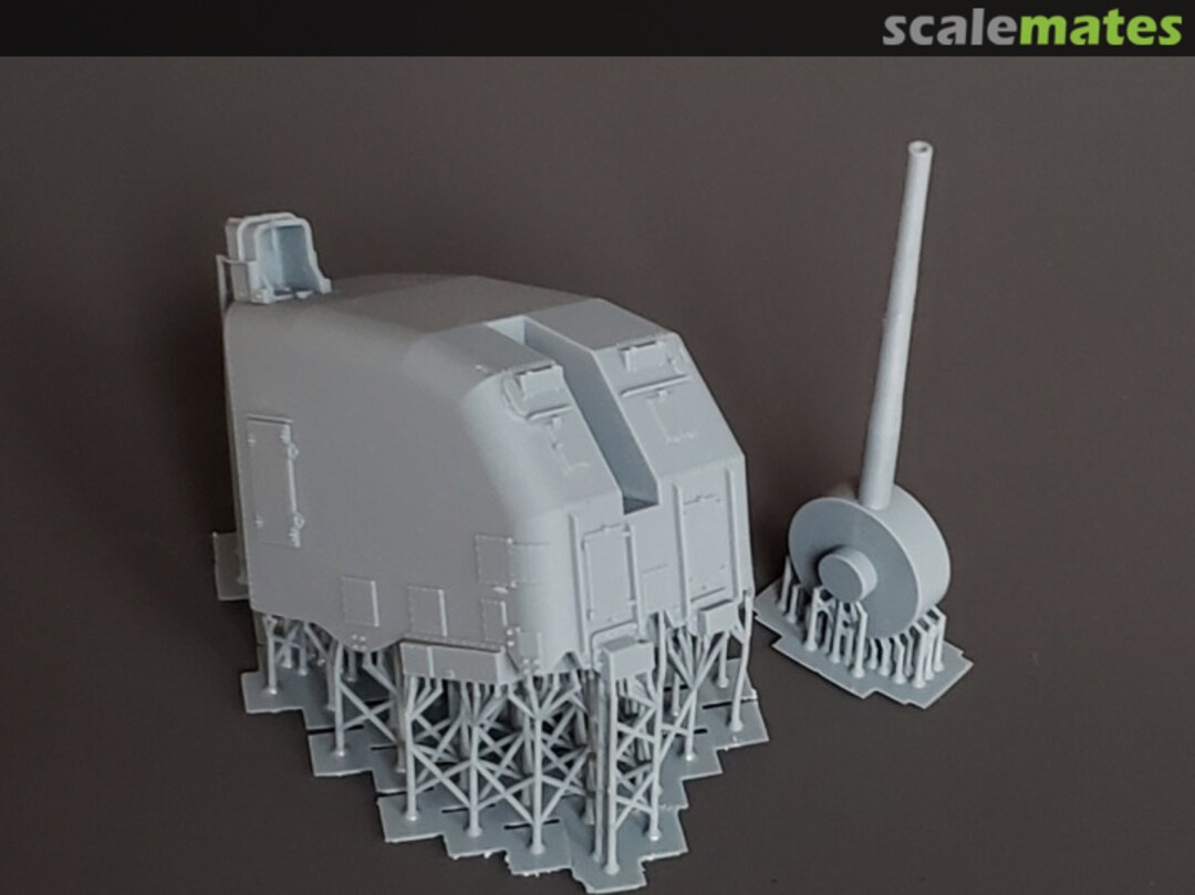 Boxart "Round Bridge" Fletcher-class 5"/38 cal. Mk.30 "Double Knuckle" Mount (Turret) 72-Mk30 2-knuckle early Model Monkey Boxart "Round Bridge" Fletcher-class 5"/38 cal. Mk.30 "Double Knuckle" Mount (Turret) 72-Mk30 2-knuckle early Model Monkey