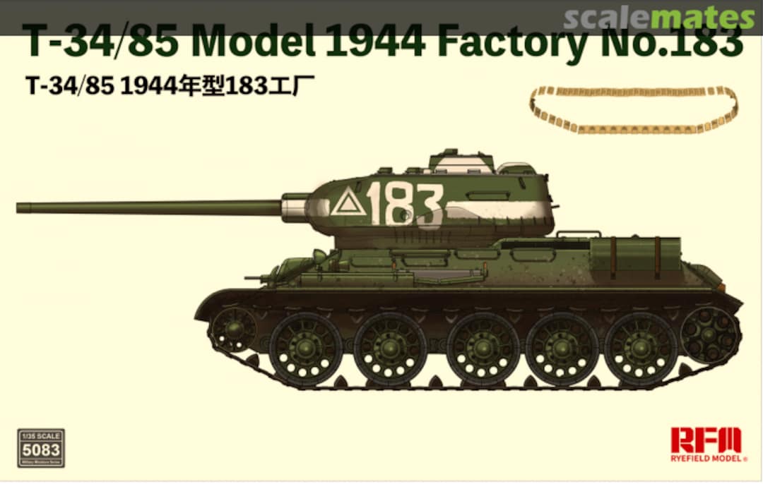 Boxart T-34/85 Model 1944 Factory No. 183 RM-5083 Rye Field Model Boxart T-34/85 Model 1944 Factory No. 183 RM-5083 Rye Field Model