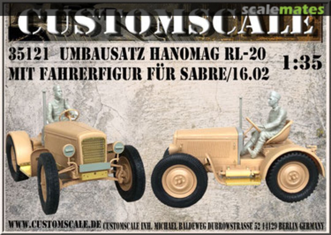 Boxart Umbausatz Hanomag RL-20 mit Fahrerfigur für Sabre-16.02 35121 Custom-Scale Boxart Umbausatz Hanomag RL-20 mit Fahrerfigur für Sabre-16.02 35121 Custom-Scale