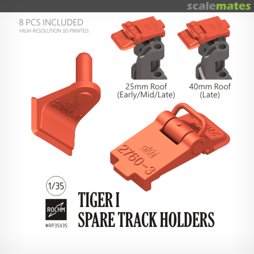 Boxart Tiger I Spare Track Holders RP35035 Rochm Boxart Tiger I Spare Track Holders RP35035 Rochm