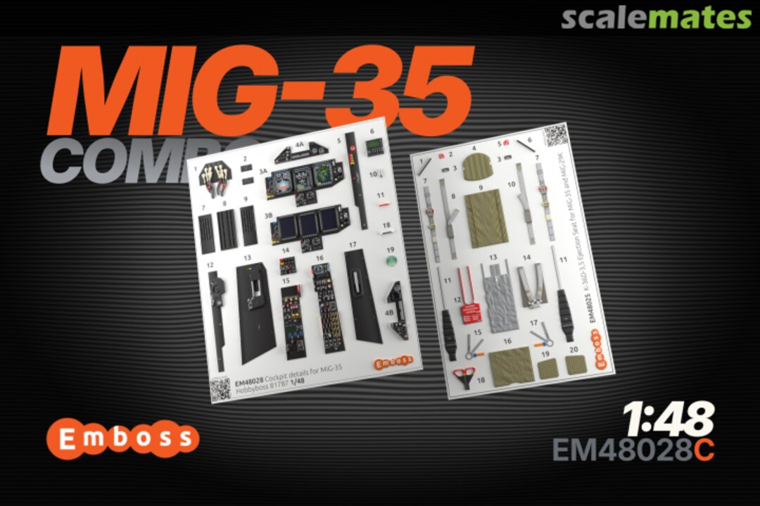 Boxart MiG-35 Combo interior 3D decals EM48028C Embase