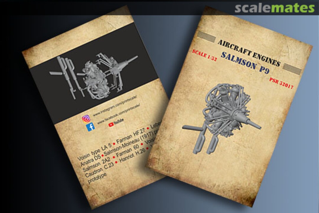 Boxart Salmson P9 Aircraft Engine PSR32017 Print Scale