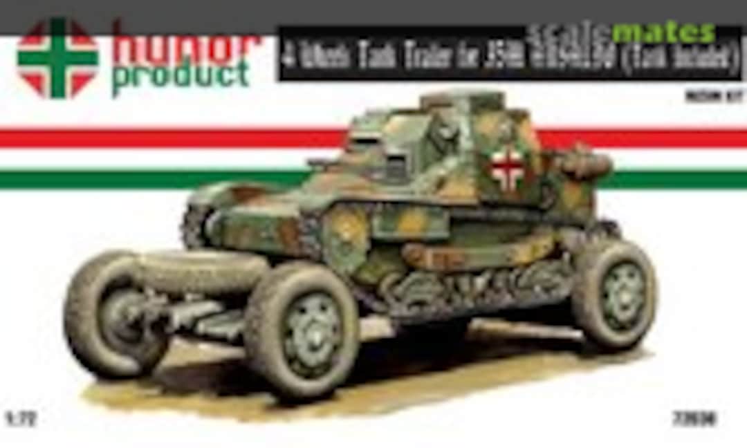 1:72 4 Wheels trailer for 35M Ansaldo (tank included) (Hunor Product 72038)