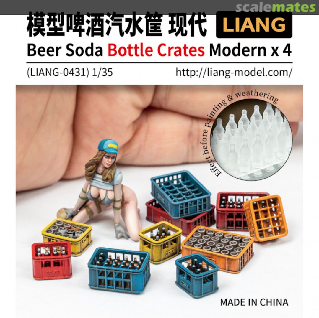 Boxart Beer Soda Bottle Crates Modern x 4 LIANG-0431 Liang Model Boxart Beer Soda Bottle Crates Modern x 4 LIANG-0431 Liang Model