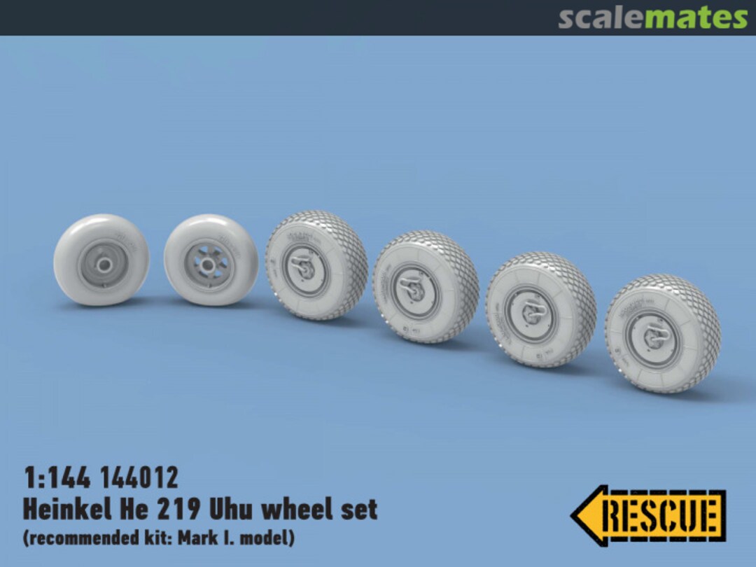 Boxart Heinkel He 219 Uhu wheel set 144012 Rescue Models Boxart Heinkel He 219 Uhu wheel set 144012 Rescue Models