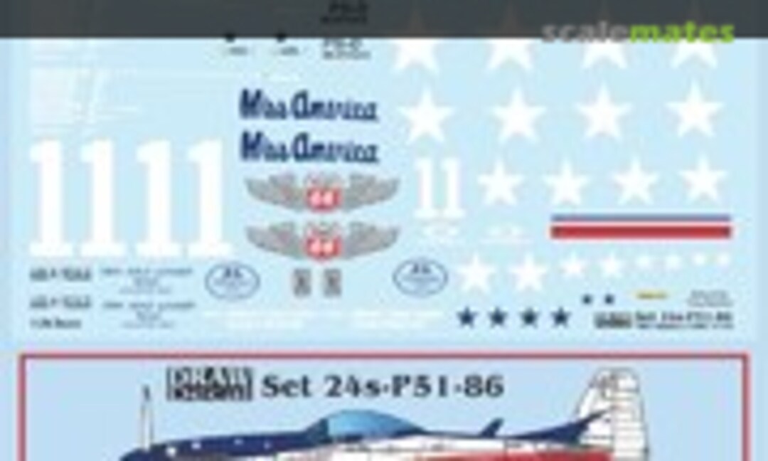1:24 “Miss America” 1998 P-51D (Draw Decal 24-P51-86) 24-P51-86