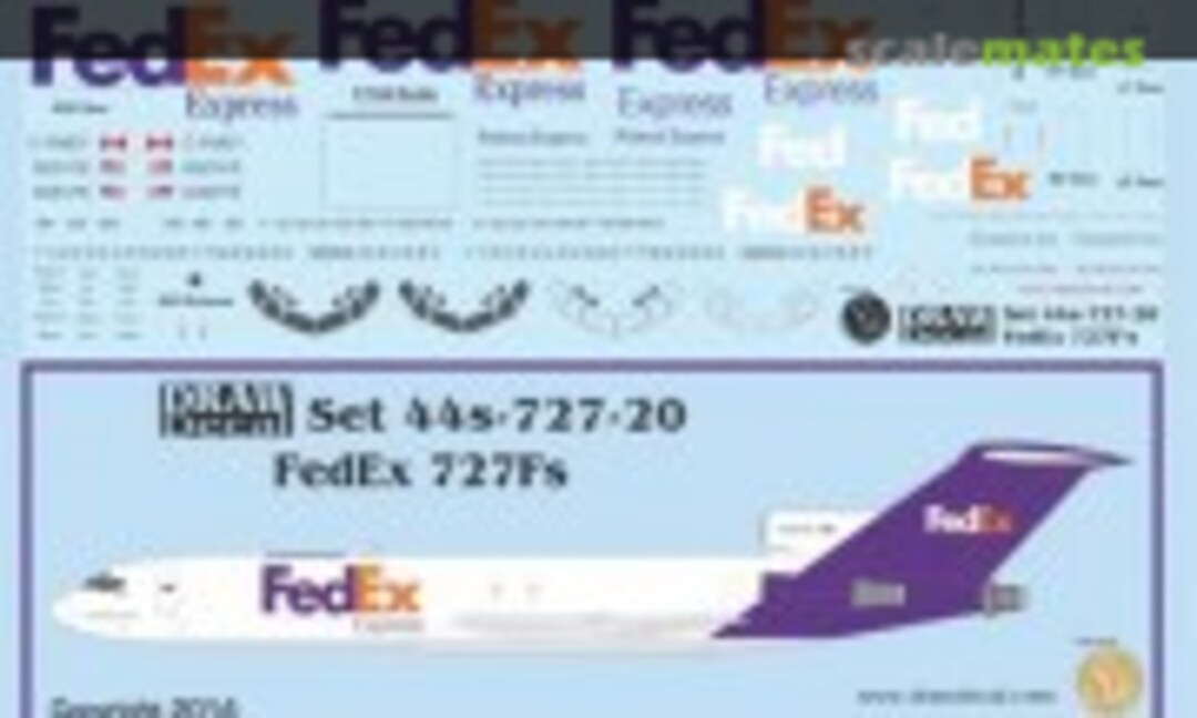 1:144 FedEx 727Fs (Draw Decal 44-727-20) 44-727-20