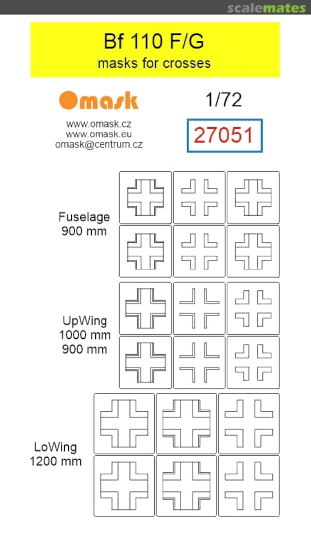 Boxart Messerschmitt Bf-110 F / G - Masks for Crosses 27051 Omask Boxart Messerschmitt Bf-110 F / G - Masks for Crosses 27051 Omask