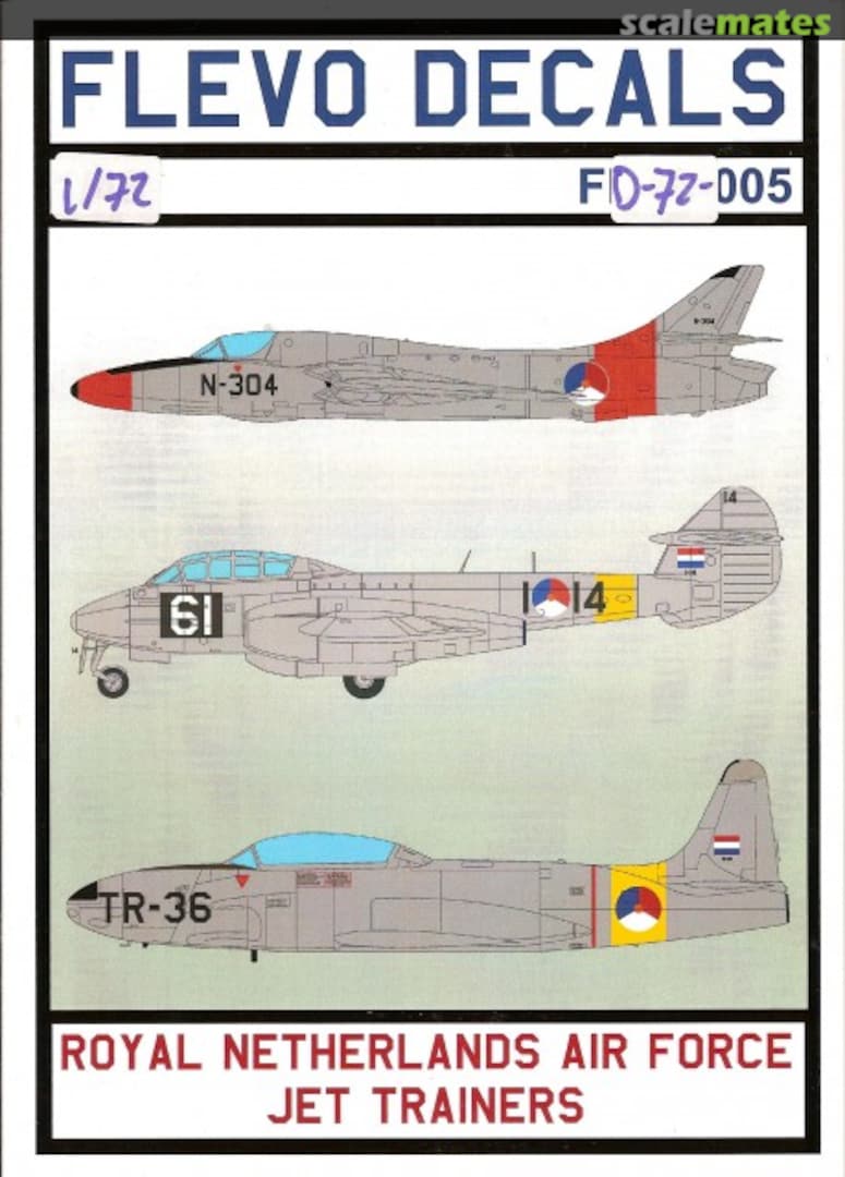Boxart Royal Netherlands Air Force jet trainers FD72-005 Flevo Decals Boxart Royal Netherlands Air Force jet trainers FD72-005 Flevo Decals