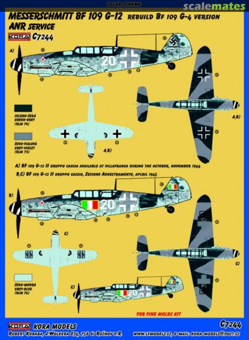 Boxart Messerschmitt Bf 109G-12 C7244 Kora Models Boxart Messerschmitt Bf 109G-12 C7244 Kora Models