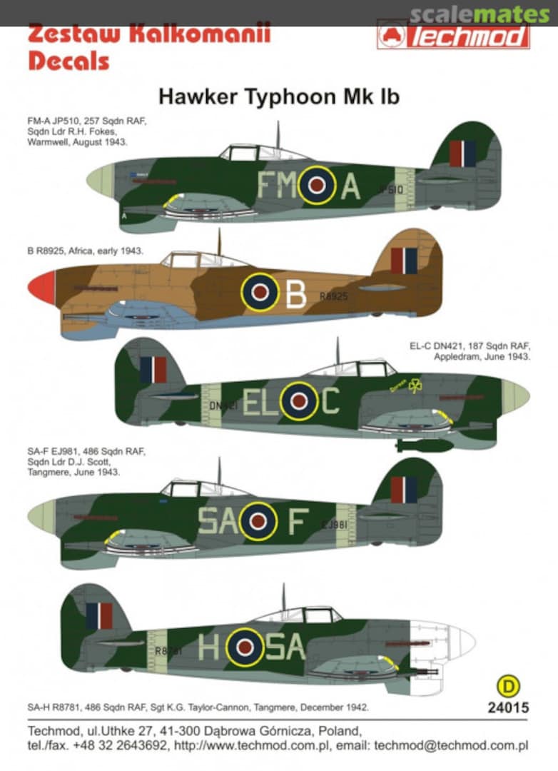 Boxart Hawker Typhoon Mk.Ib 24015 Techmod