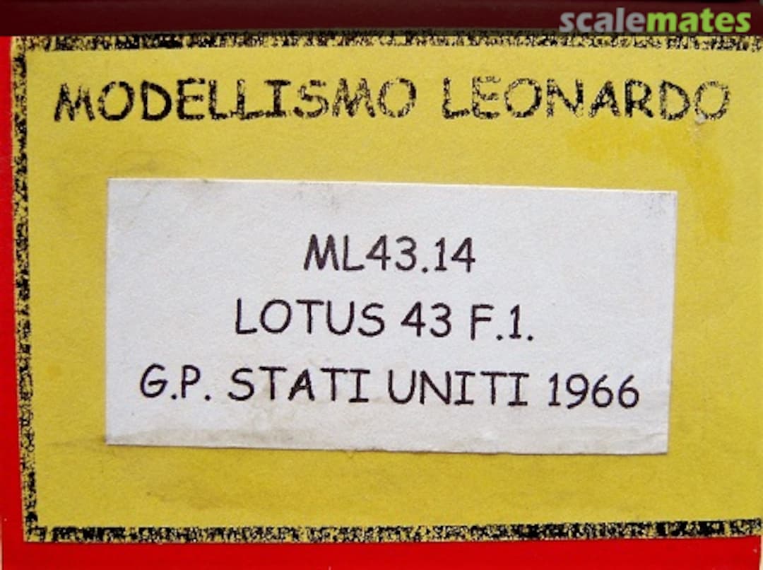 Boxart Lotus-BRM 43 F1 ML43.14 Modellismo Leonardo Boxart Lotus-BRM 43 F1 ML43.14 Modellismo Leonardo