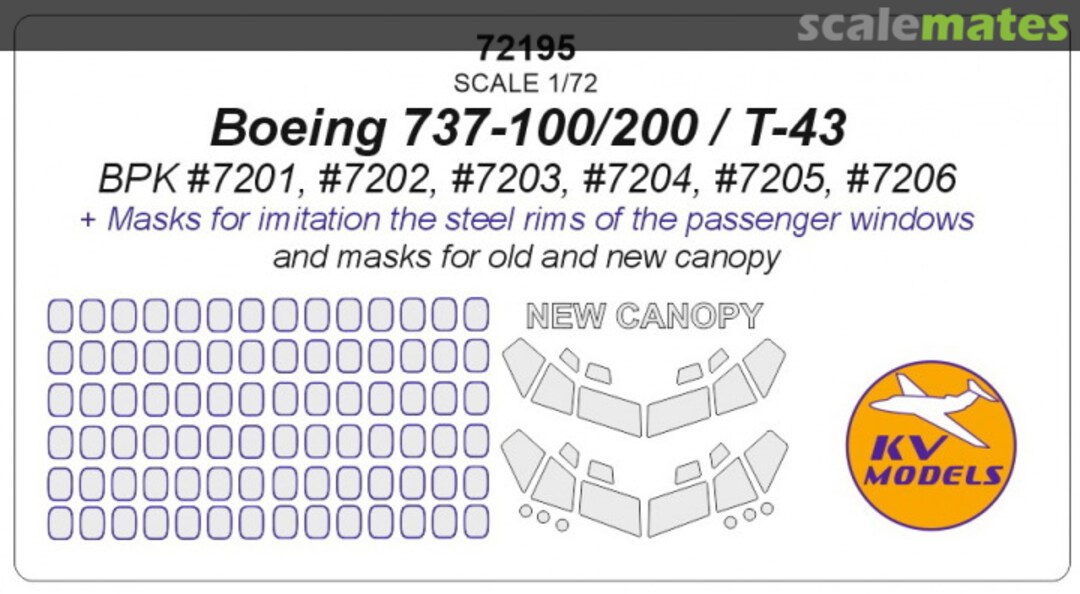 Boxart Boeing 737-100/200 / T-43 72195 KV Models Boxart Boeing 737-100/200 / T-43 72195 KV Models