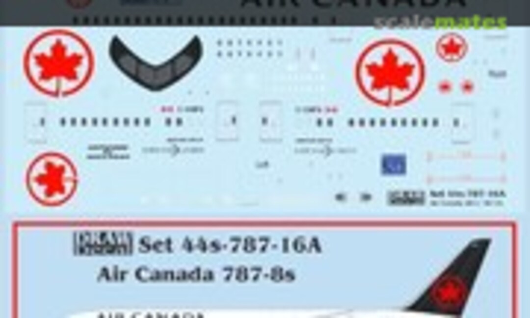 1:144 Air Canada 787-8 Dreamliners (Draw Decal 44-787-16A) 44-787-16A