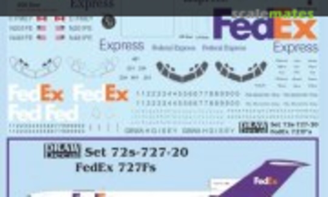 1:72 FedEx 727Fs (Draw Decal 72-727-20) 72-727-20