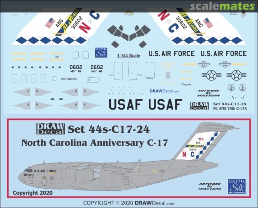Boxart North Carolina ANG Anniversary C-17 44-C17-24 Draw Decal Boxart North Carolina ANG Anniversary C-17 44-C17-24 Draw Decal