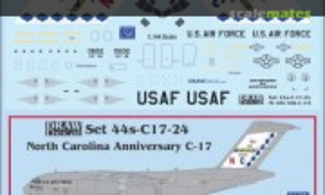 1:144 North Carolina ANG Anniversary C-17 (Draw Decal 44-C17-24) 44-C17-24