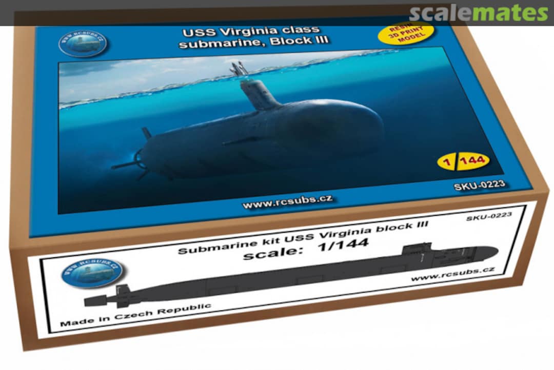 Boxart USS Virginia class submarine, Block III SKU-RE-0223-144 RCSubs