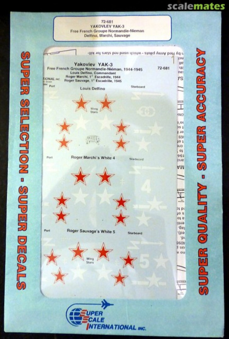 Boxart Yakovlev Yak-3 72-681 SuperScale International Boxart Yakovlev Yak-3 72-681 SuperScale International