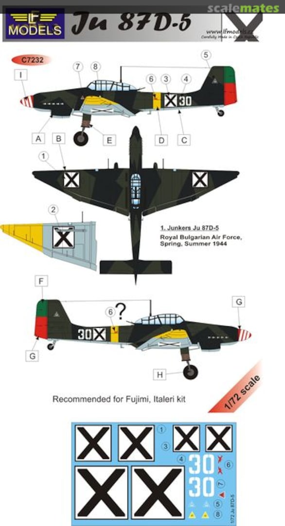 Boxart Junkers Ju 87D-5 Bulgaria C7232 LF Models Boxart Junkers Ju 87D-5 Bulgaria C7232 LF Models