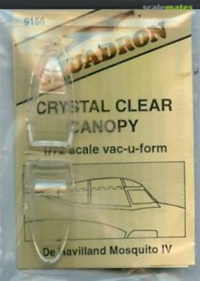 Boxart De Havilland Mosquito IV Crystal Clear Canopy 9156 Squadron Boxart De Havilland Mosquito IV Crystal Clear Canopy 9156 Squadron