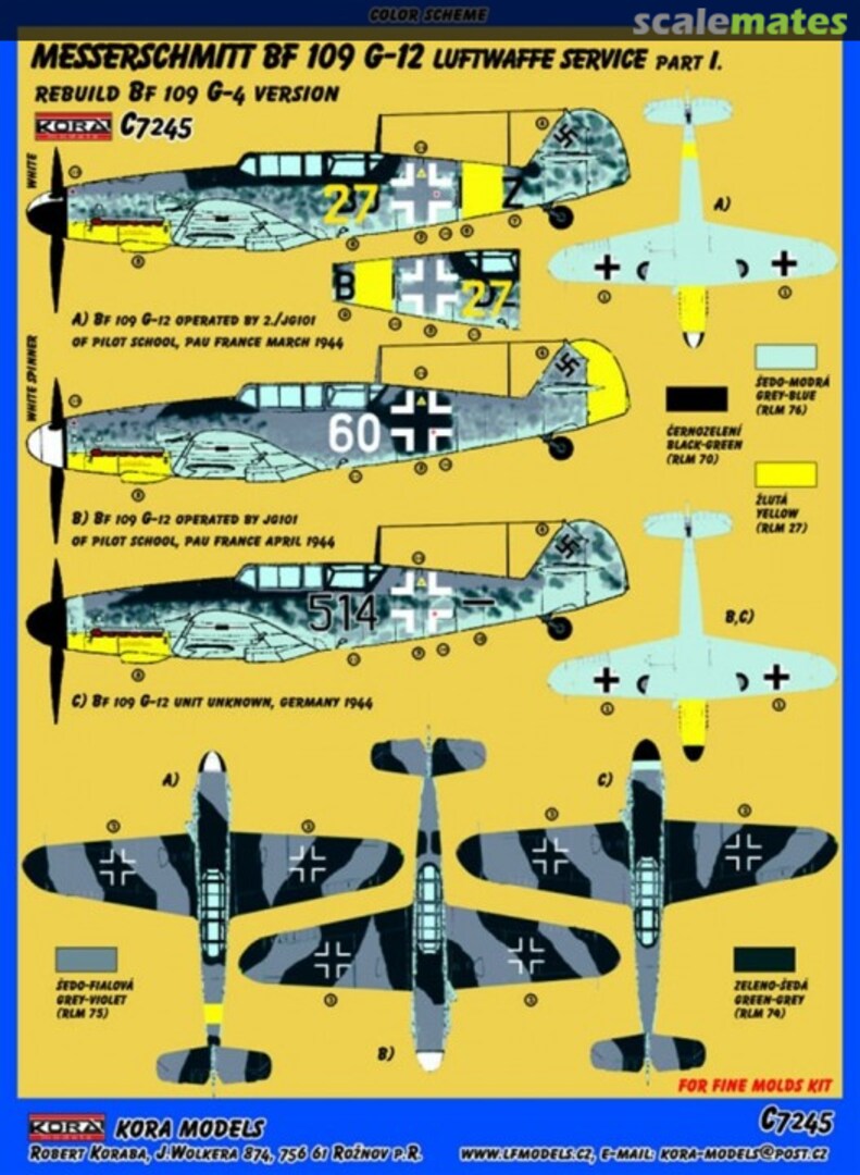Boxart Messerschmitt Bf 109G-12 C7245 Kora Models Boxart Messerschmitt Bf 109G-12 C7245 Kora Models
