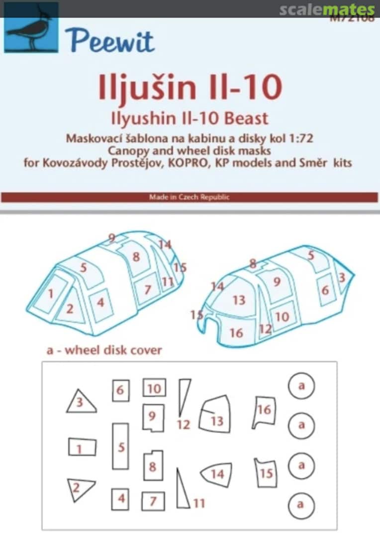Boxart Ilyushin Il-10 Mod.1947 "Beast" (Avia B-33) Canopy Mask M72108 Peewit Boxart Ilyushin Il-10 Mod.1947 "Beast" (Avia B-33) Canopy Mask M72108 Peewit